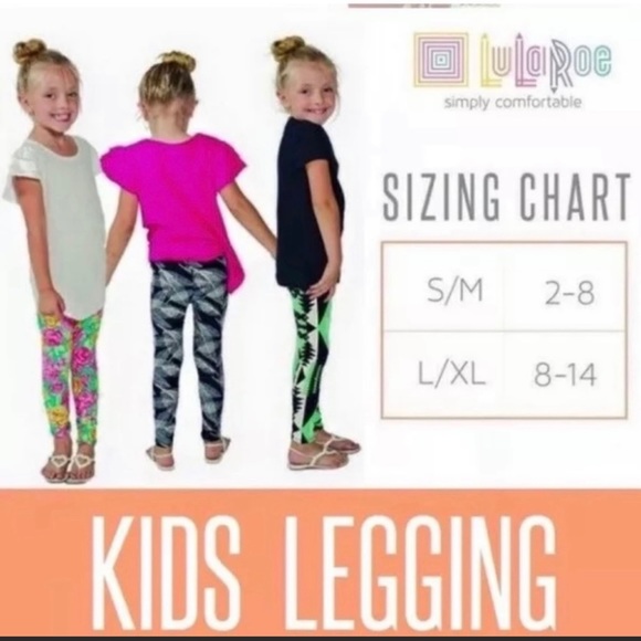 LuLaRoe New Kids L/XL Green Floral Leggings NWT - Picture 8 of 8